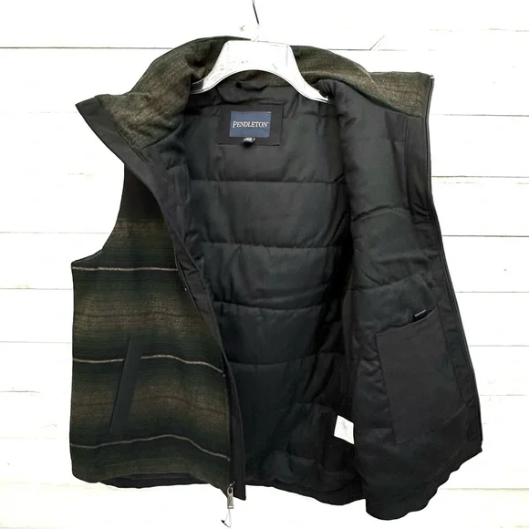 Pendleton Men’s M/L Wool Blend Vest • Black Green • NWT - Picture 3 of 12